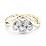 Five stone diamond bubble ring in yellow gold side view Five stone diamond bubble ring in yellow gold side view