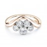 Five stone diamond bubble ring in rose gold side view Five stone diamond bubble ring in rose gold side view