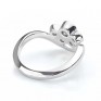Five stone diamond bubble ring in white gold back view Five stone diamond bubble ring in white gold back view