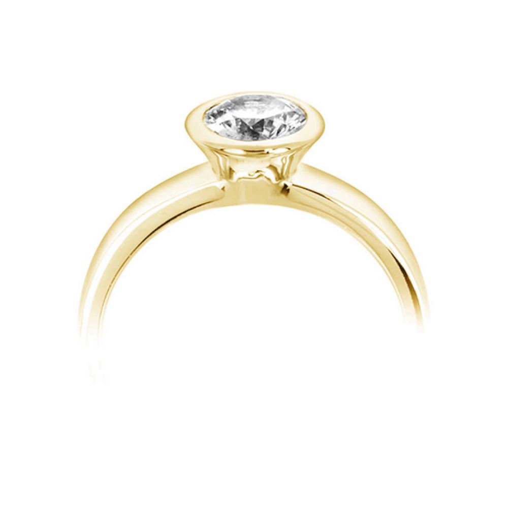 Ultramodern Wedfit Bezel Set Round Solitaire Ring Side View - White Gold Ultramodern Wedfit Bezel Set Round Solitaire Ring Side View - White Gold