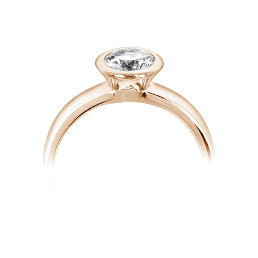 Ultramodern Wedfit Bezel Set Round Solitaire Ring Side View - Rose Gold Ultramodern Wedfit Bezel Set Round Solitaire Ring Side View - Rose Gold