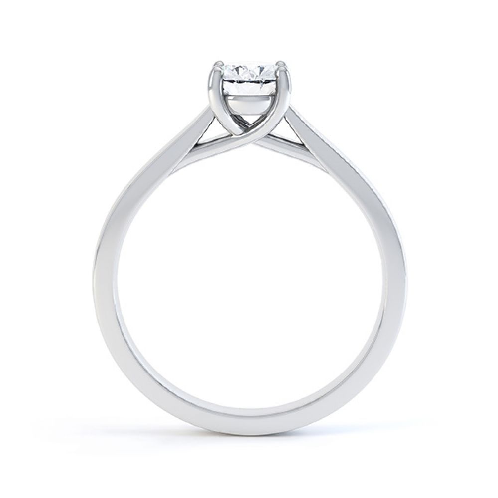 Modern Classic 4 Claw Oval Solitaire Engagement Ring Side View