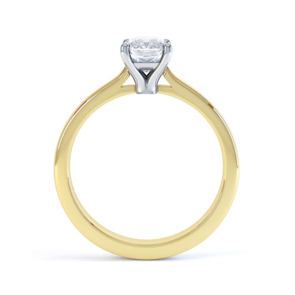 Rectangular Radiant Diamond Solitaire Engagement Ring Side View