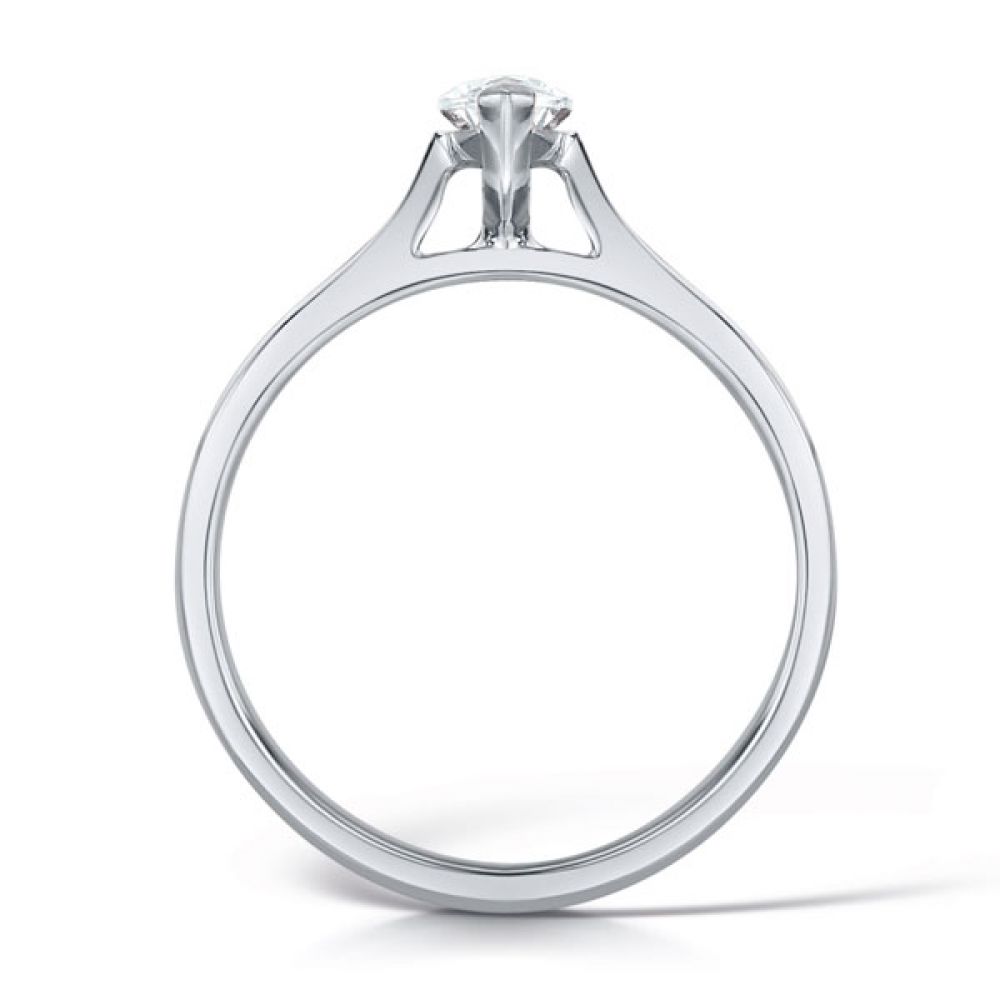 2 Claw Marquise Diamond Solitaire Ring Side View