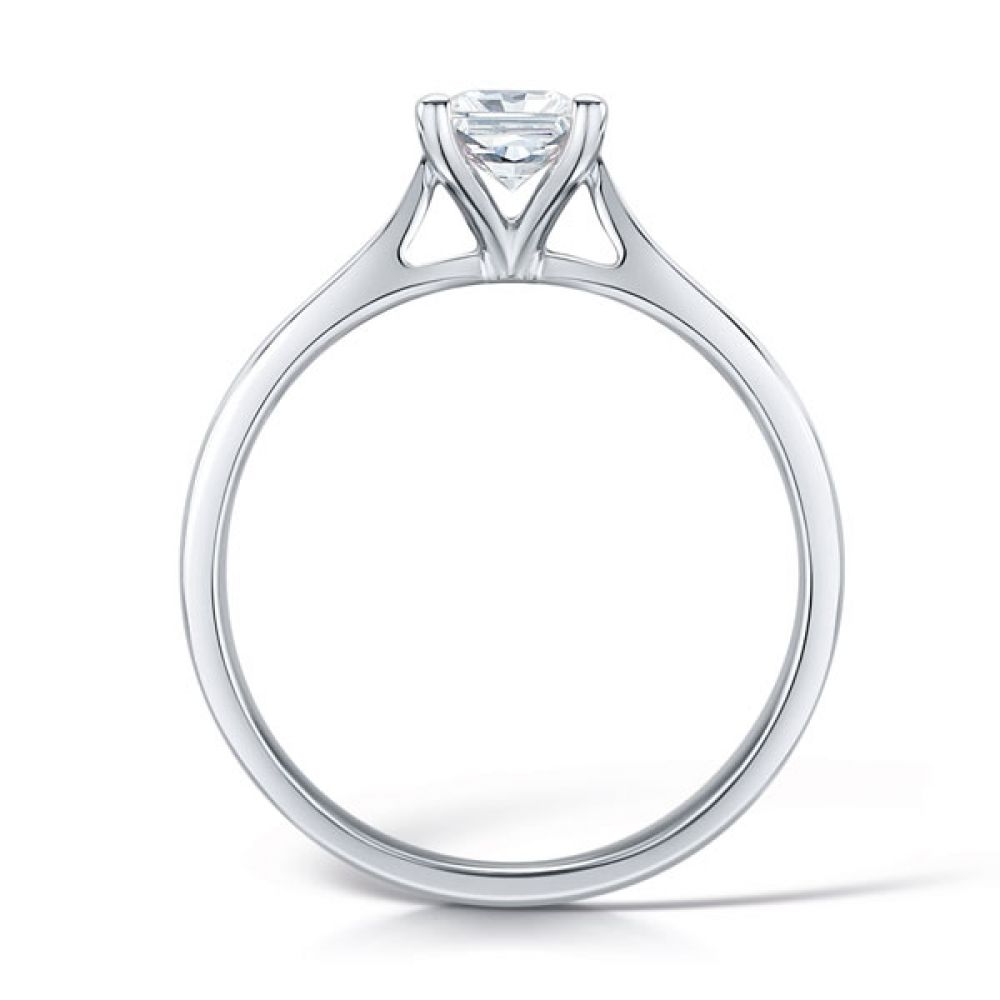 Wedfit Four Claw Princess Diamond Ring Side View Wedfit Four Claw Princess Diamond Ring Side View