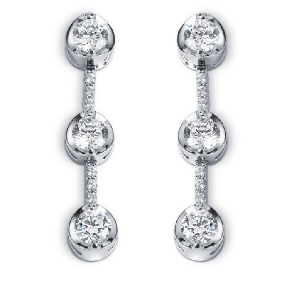 Encrusted Diamond Drop Earrings