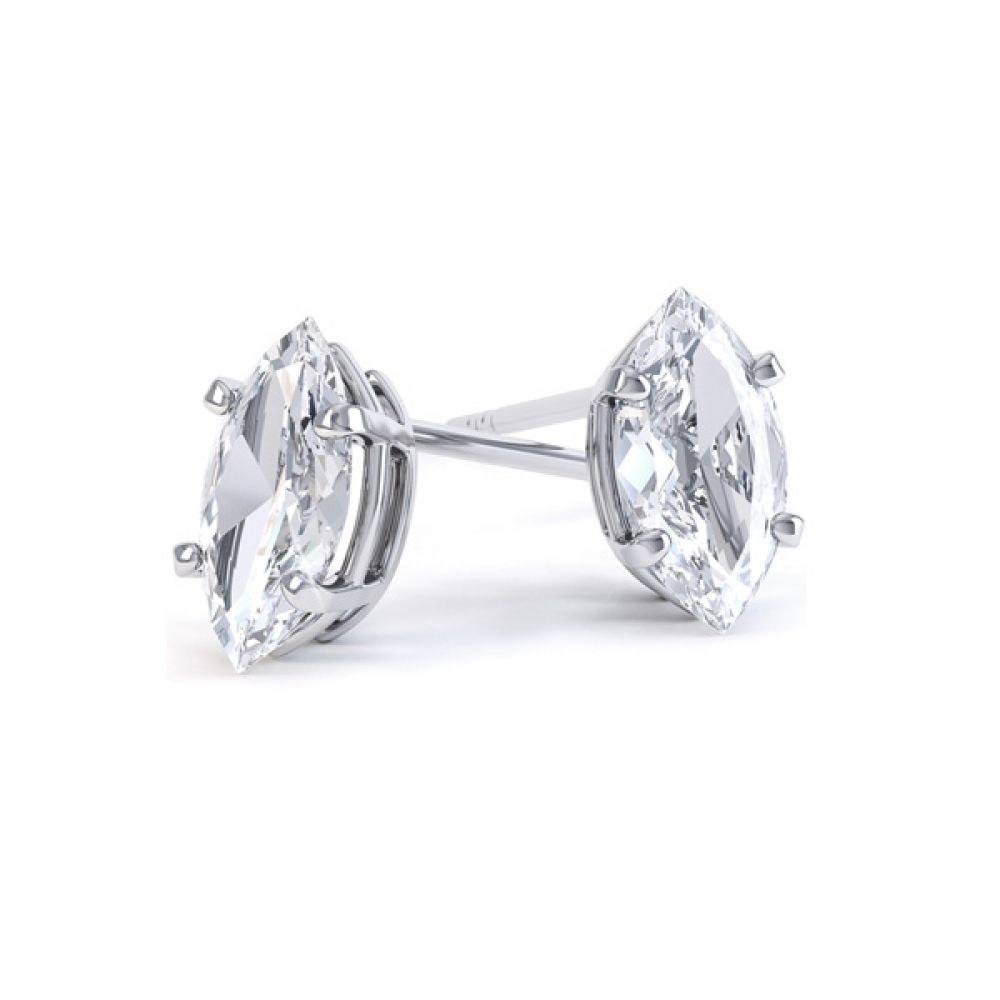 4 claw Marquise Diamond Earrings