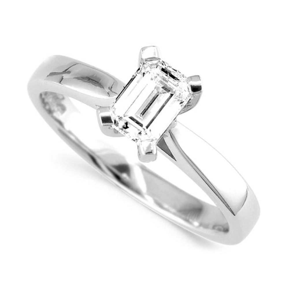 Breeze - Four Square Claw Emerald Cut Solitaire