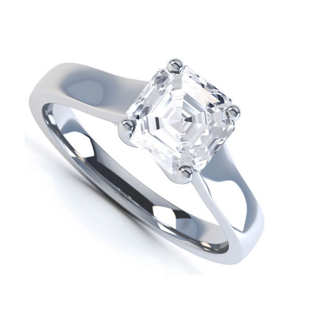 Asscher Cut Diamond Solitaire Ring