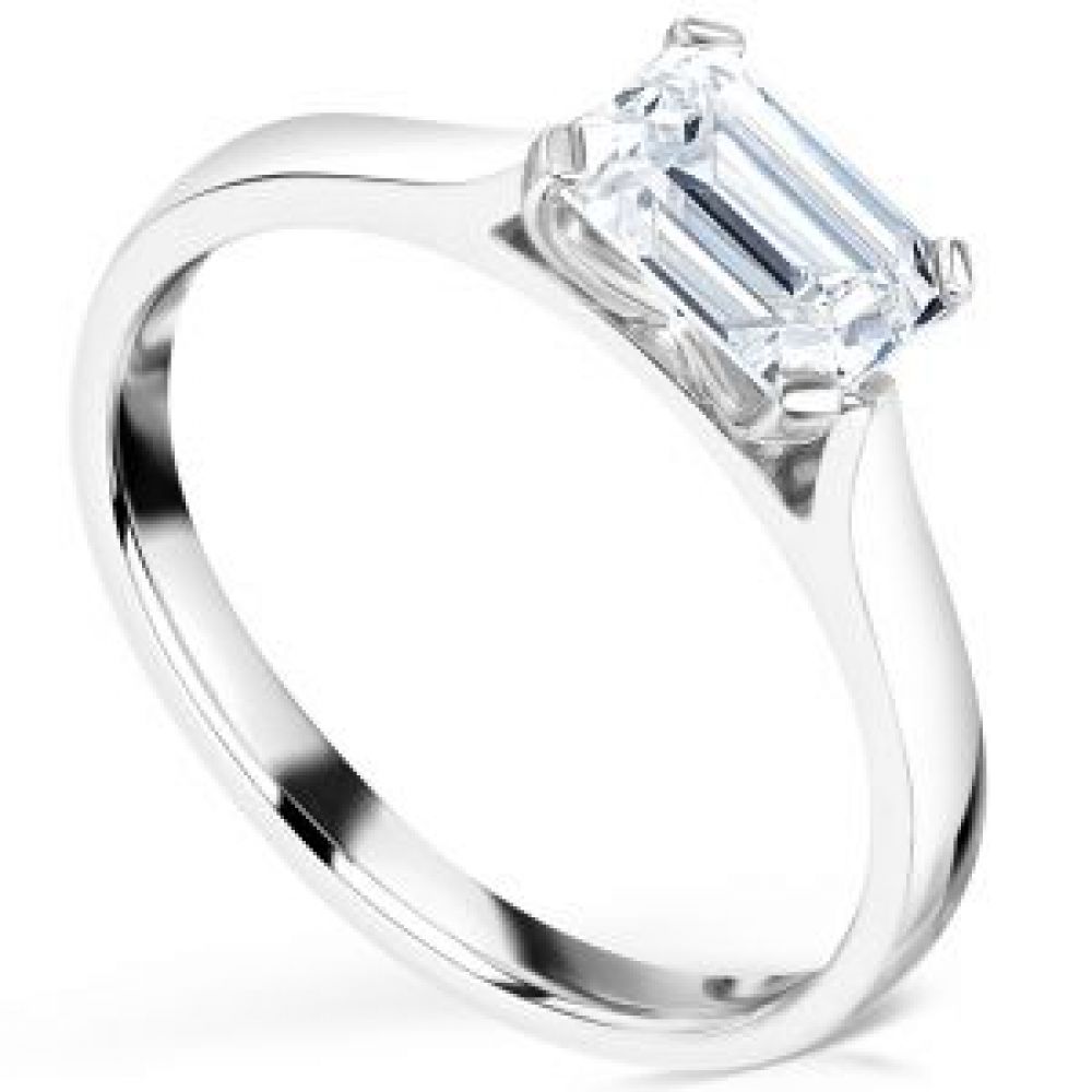 East West Set Emerald Diamond Ring East West Set Emerald Diamond Ring