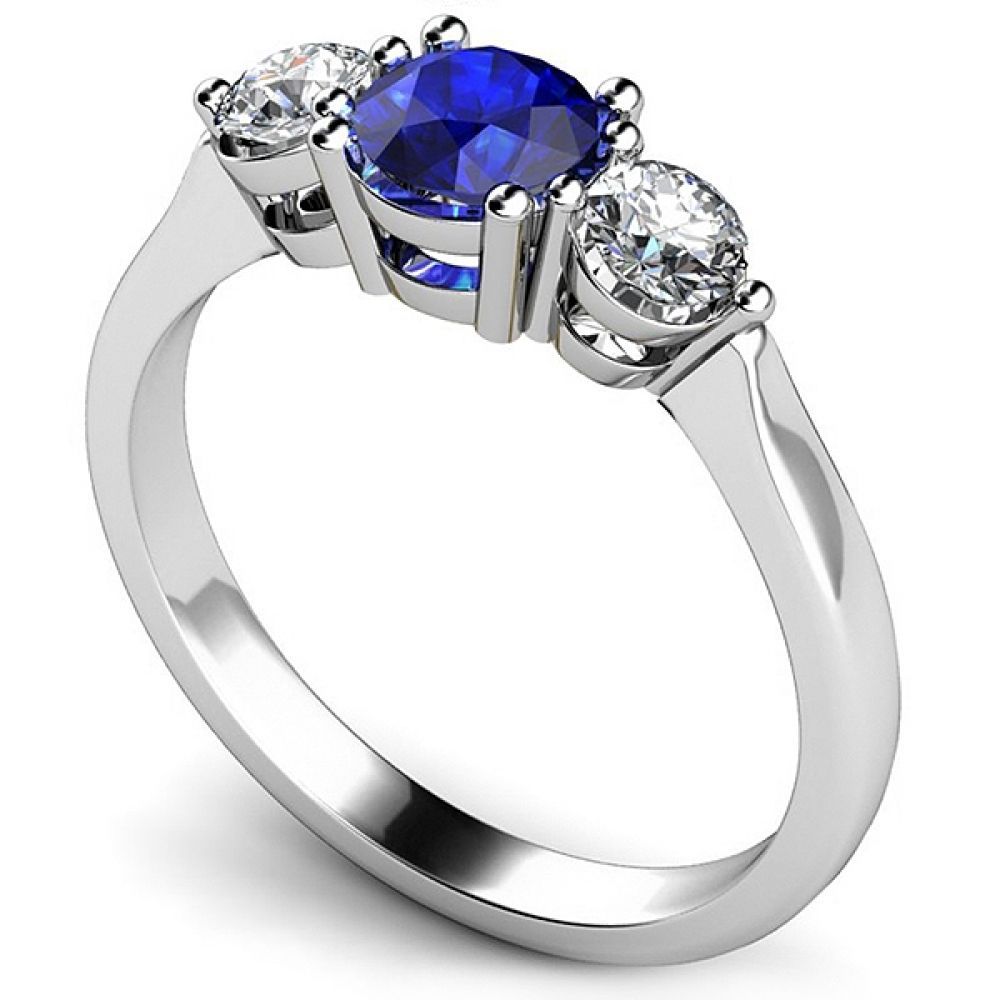 Diamond and Sapphire Trilogy Ring