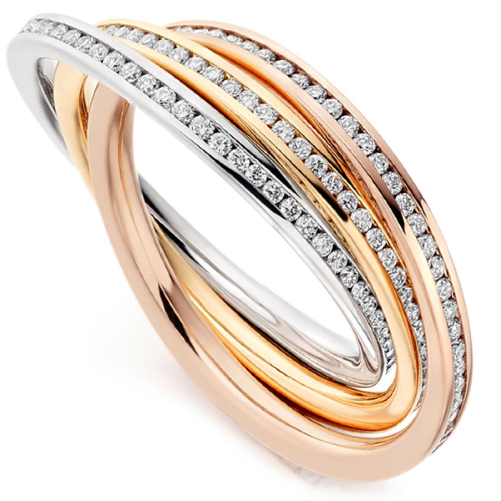 Tri-Colour Russian Channel Set diamond Ring Tri-Colour Russian Channel Set diamond Ring