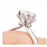Tulip vintage halo ring on finger Tulip vintage halo ring on finger