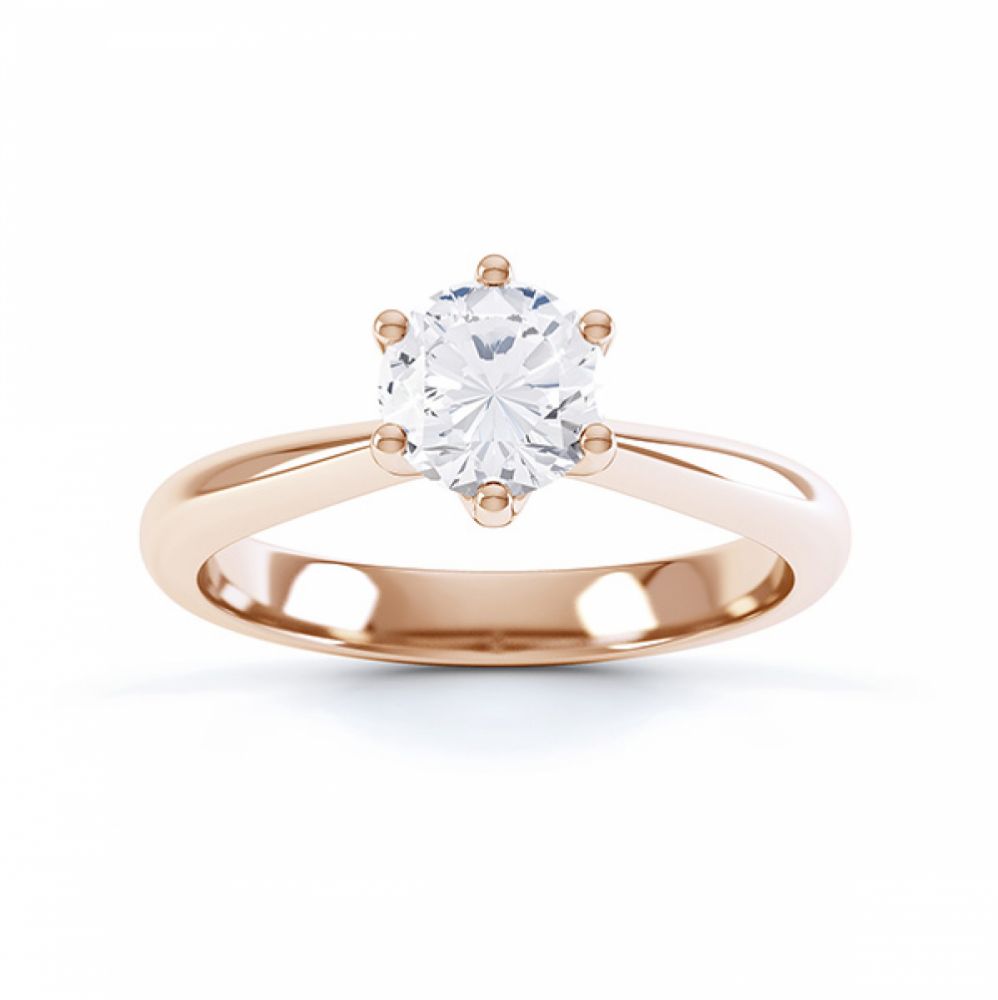 Destiny Tiffany style Rose Gold Solitaire Engagement Ring