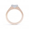 Moderne Princess cut solitaire diamond engagement ring side view rose gold Moderne Princess cut solitaire diamond engagement ring side view rose gold