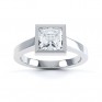Moderne Princess cut solitaire diamond engagement ring top view white gold Moderne Princess cut solitaire diamond engagement ring top view white gold