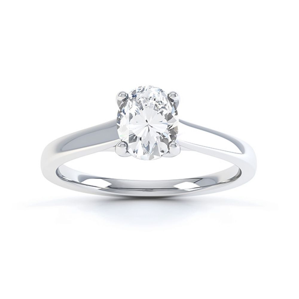 Zarah oval solitaire diamond engagement ring in white gold