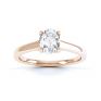 Zarah oval solitaire diamond engagement ring in rose gold top view Zarah oval solitaire diamond engagement ring in rose gold top view
