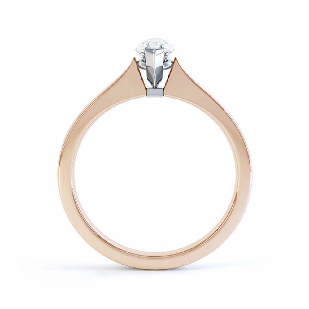 Simple Marquise Solitaire Engagement Ring SIde View Rose Gold Simple Marquise Solitaire Engagement Ring SIde View Rose Gold