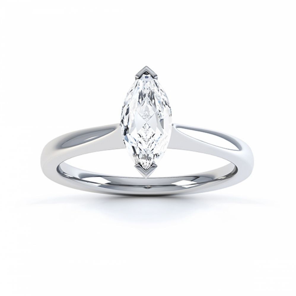Simple Marquise Solitaire Engagement Ring Top View White Gold Simple Marquise Solitaire Engagement Ring Top View White Gold