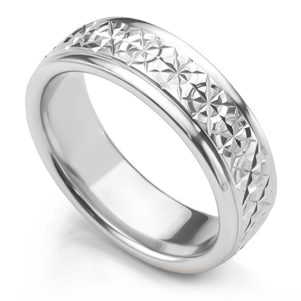 Sparkle cut wedding ring in Platinum
