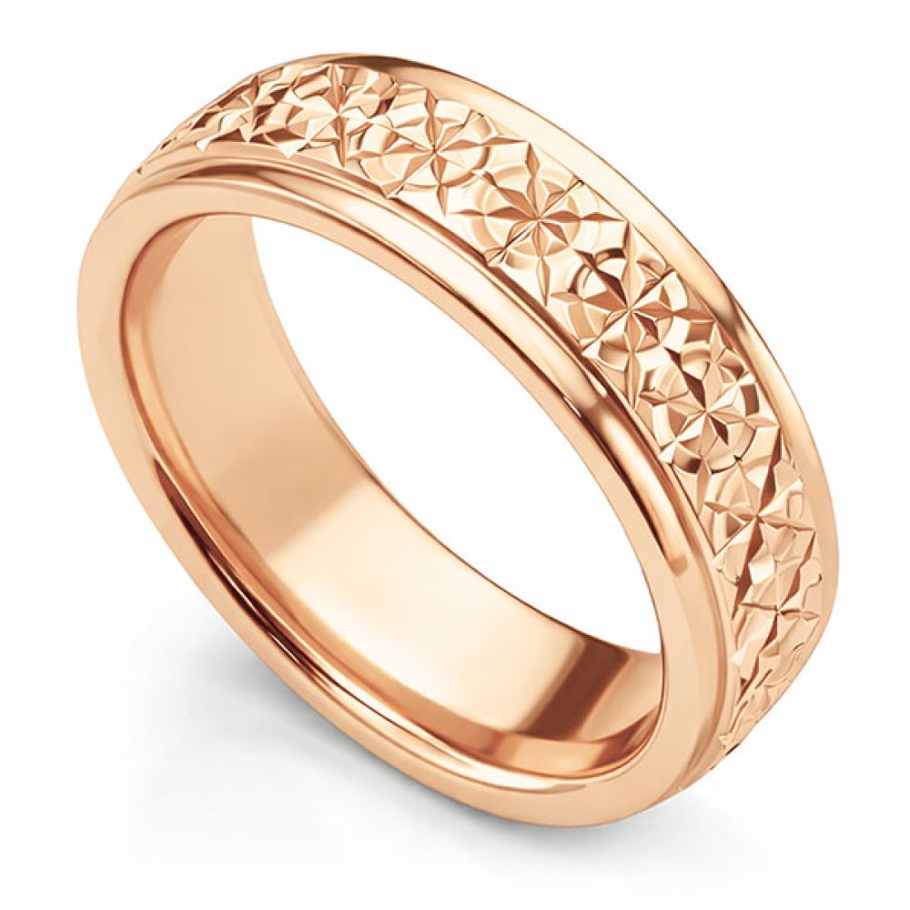 Sparkle cut wedding ring in 18ct Rose Gold