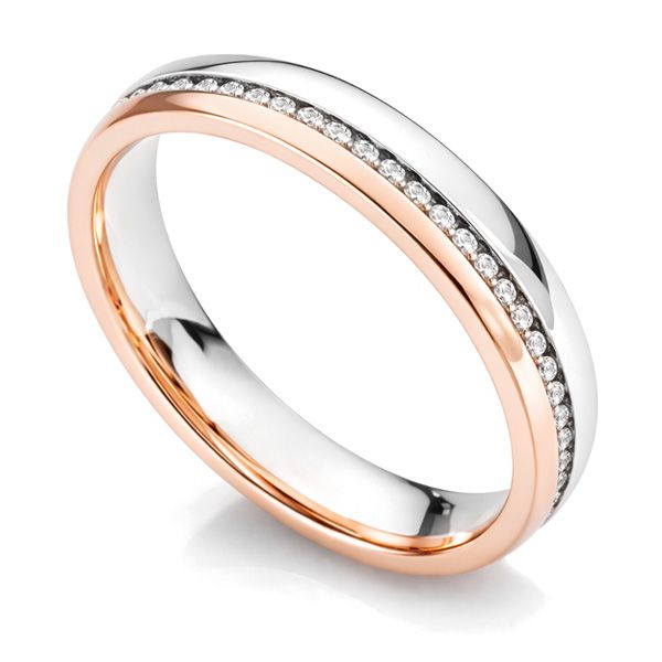 Rose & White Gold Diamond Wedding Ring Main Image