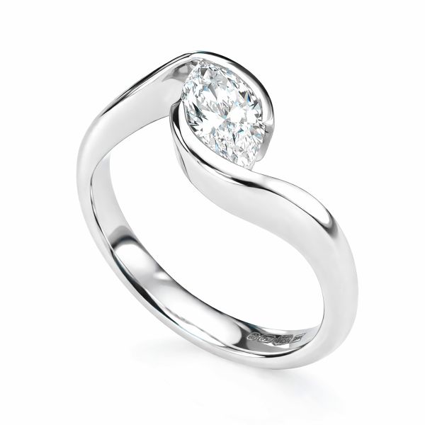 Canadamark Marquise Diamond Twist Engagement Ring Main Image