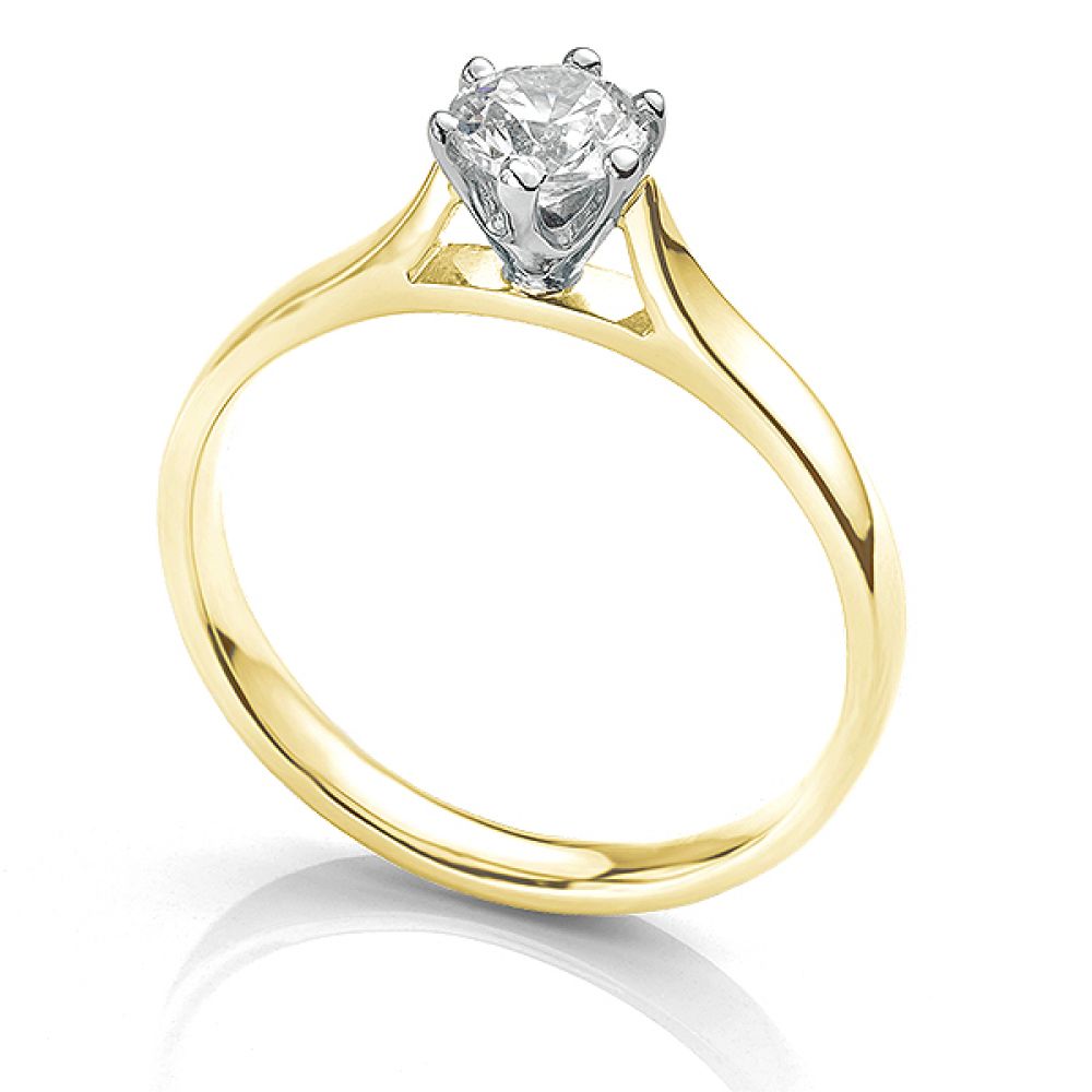 Side view of the Ballerina solitaire engagement ring 0.50cts in Yellow Gold Side view of the Ballerina solitaire engagement ring 0.50cts in Yellow Gold
