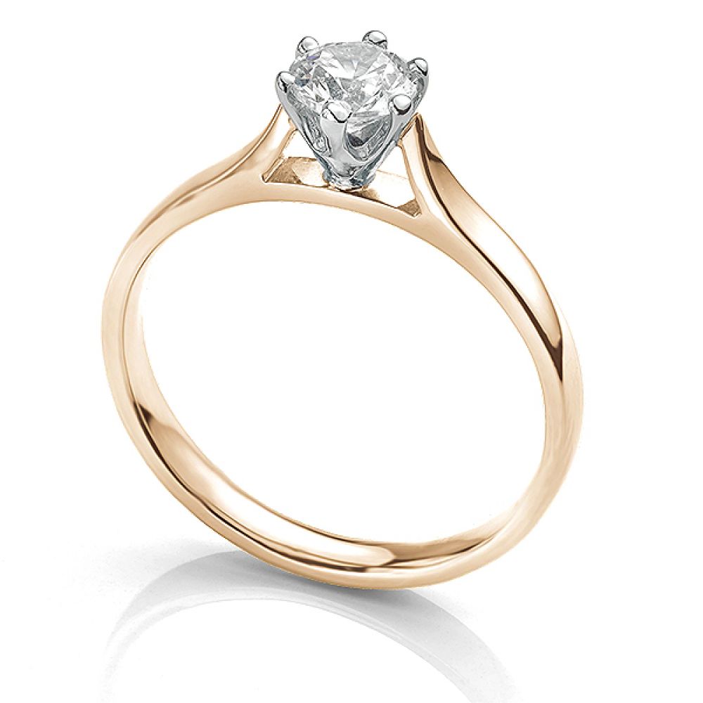 Side view of the Ballerina solitaire engagement ring 0.50cts in Rose Gold