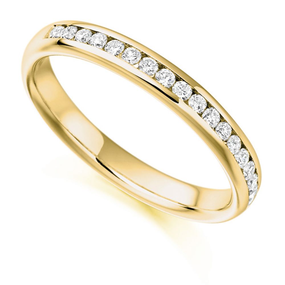 0.22ct Round Diamond Half Eternity In Yellow Gold