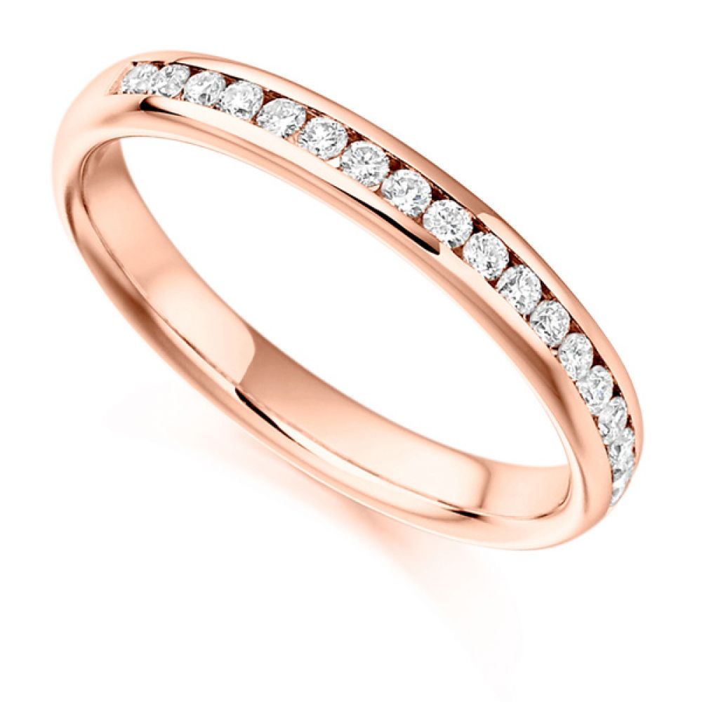 0.22ct Round Diamond Half Eternity In Rose Gold