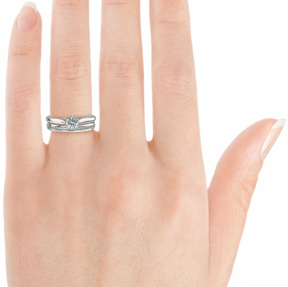 GHR016 half set band shown with the Beatrice engagement ring design