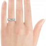 Beatrice diamond engagement ring on finger Beatrice engagement ring on hand