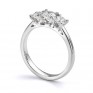 Ciel three stone diamond engagement ring side view in Platinum Ciel three stone diamond engagement ring side view in Platinum