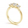 Ciel three stone diamond engagement ring side view in Yellow Gold Ciel three stone diamond engagement ring side view in Yellow Gold