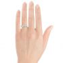 Showing a plain wedding ring sat with the 1 carat version of the Princess cut trilogy ring Showing a plain wedding ring sat with the 1 carat version of the Princess cut trilogy ring