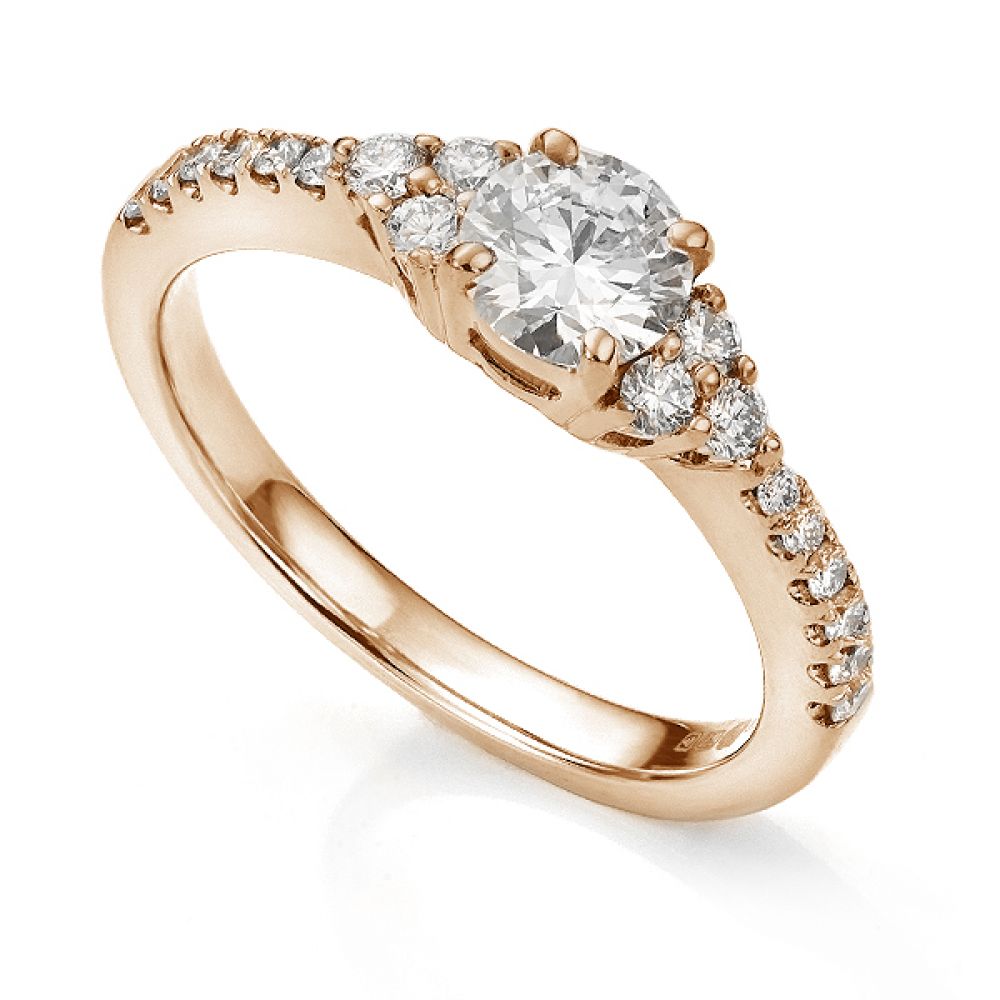 Christie diamond shoulder engagement ring in Rose Gold