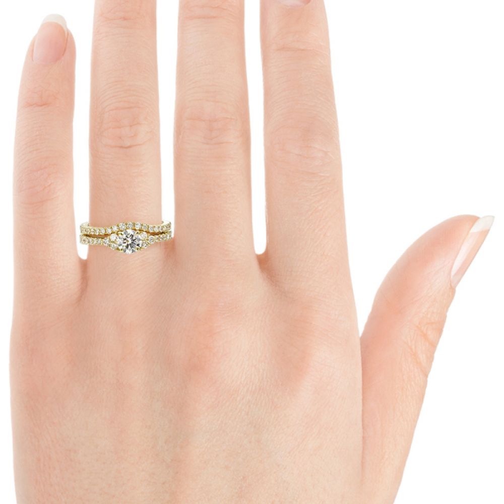 Christie diamond engagement ring shown on the hand Christie diamond engagement ring shown on the hand