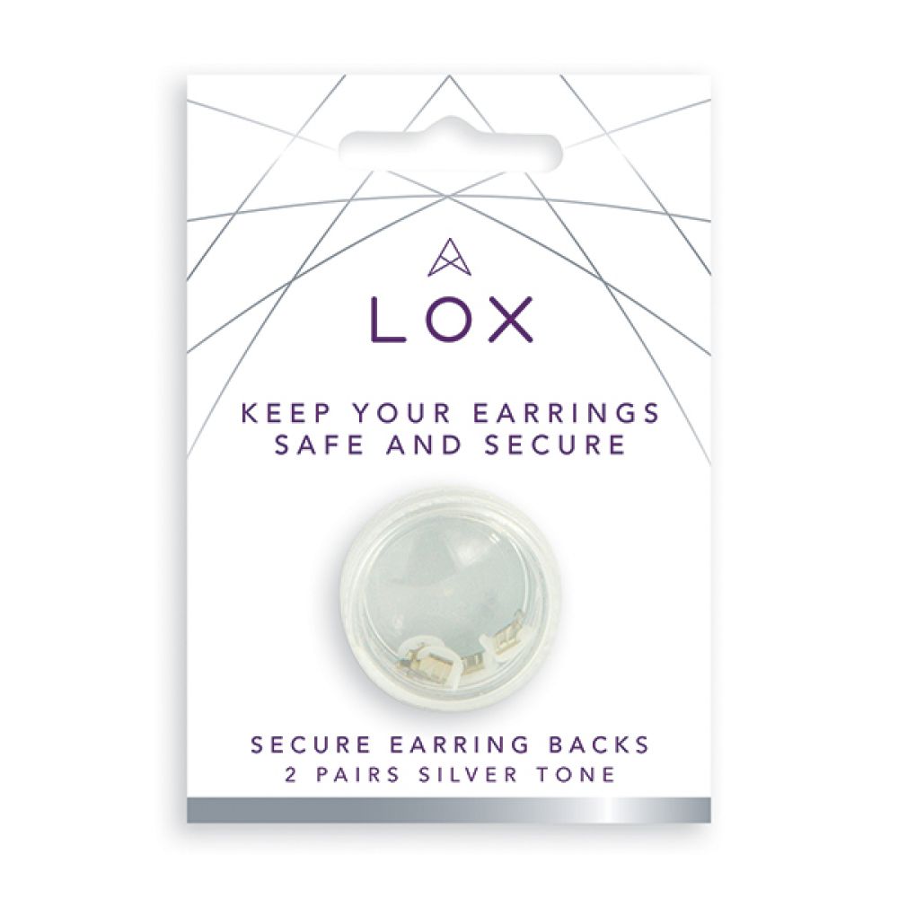 Lox silver tone secure earring backs