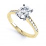 Yellow gold oval engagement ring with diamond shoulders Yellow gold oval engagement ring with diamond shoulders
