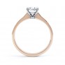 Side view of the Faith oval diamond shoulder engagement ring rose gold Side view of the Faith oval diamond shoulder engagement ring rose gold