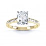 Top view of the faith oval solitaire engagement ring in Yellow Gold Top view of the faith oval solitaire engagement ring in Yellow Gold