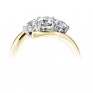 Modern 3 Stone Diamond Trilogy Style Ring Side View Yellow Gold Modern 3 Stone Diamond Trilogy Style Ring Side View Yellow Gold