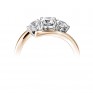 Modern 3 Stone Diamond Trilogy Style Ring Side View Rose Gold Modern 3 Stone Diamond Trilogy Style Ring Side View Rose Gold
