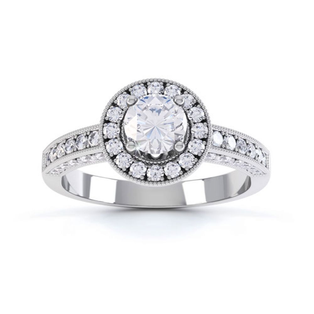 Milgrain diamond engagement ring hotsell