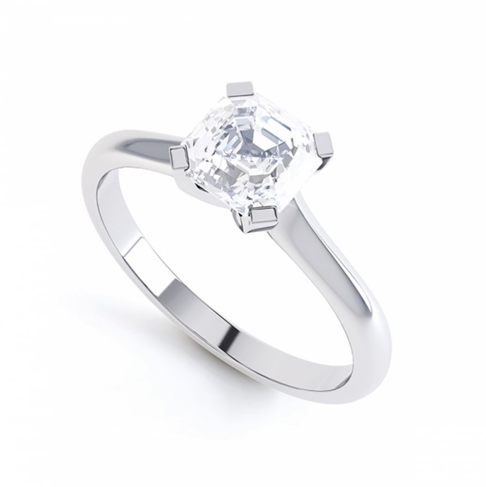 Asscher Cut Diamond Solitaire Perspective Asscher Cut Diamond Solitaire Perspective