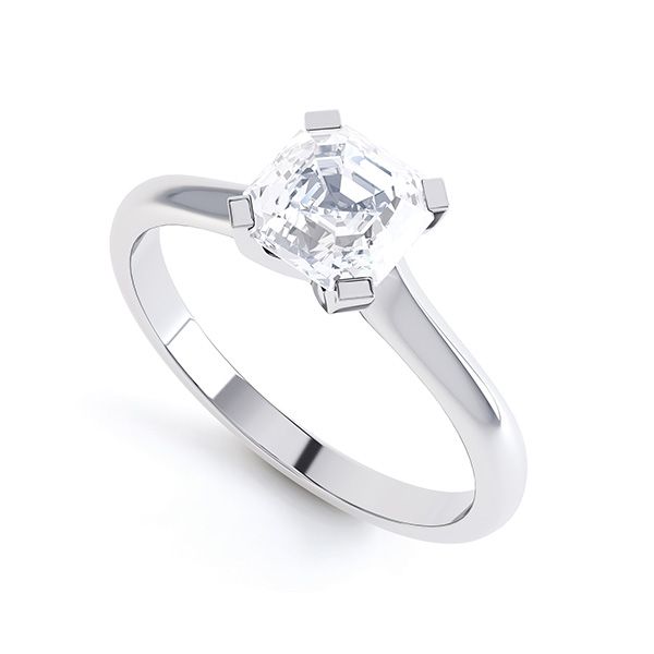 Asscher Diamond Solitaire Engagement Ring Main Image