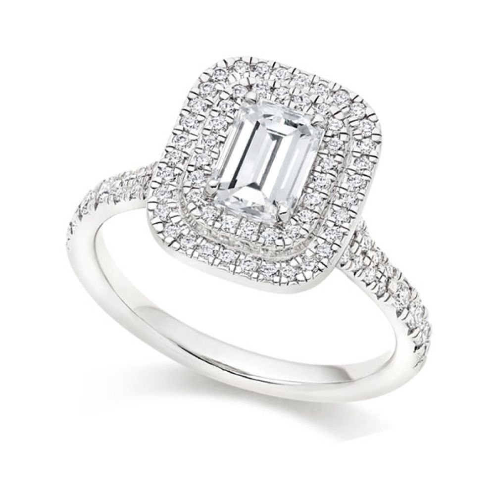 Emerald Cut Double Halo Ring Emerald Cut Double Halo Ring