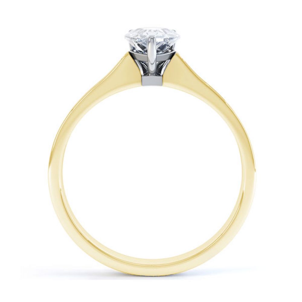 Pear-Shaped Engagement Ring with Diamond Shoulders Side view - Yellow Pear-Shaped Engagement Ring with Diamond Shoulders Side view - Yellow